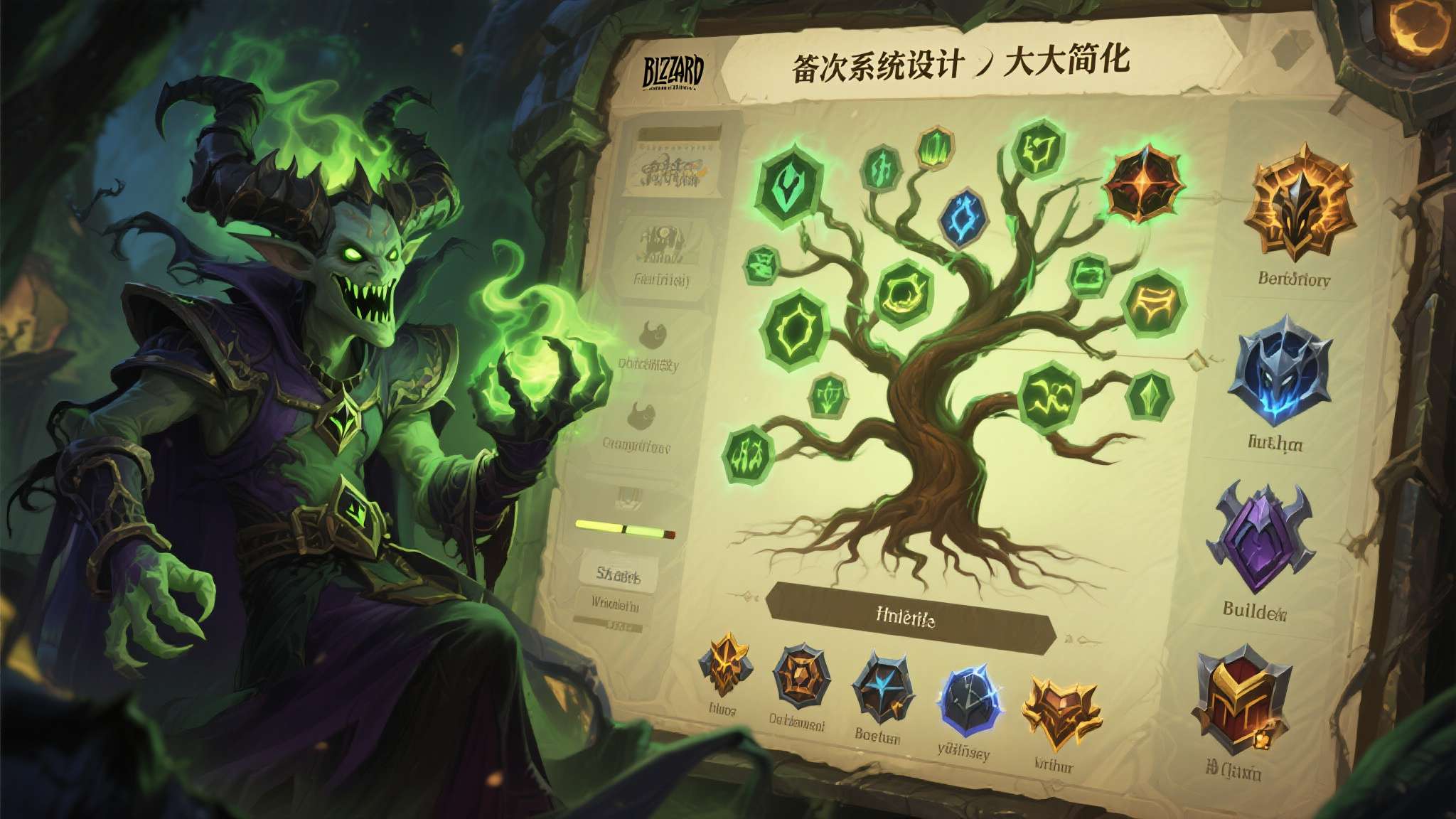 其次是系统设计的大幅简化。&nbsp;Blizzard在本次资料片中对职业天赋、装备词缀以
